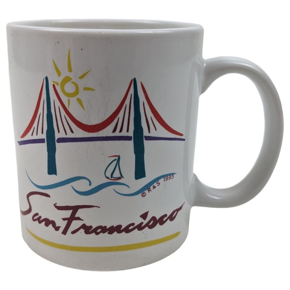 San Francisco Golden Gate Bridge Art Deco Ceramic Coffee Mug 14oz